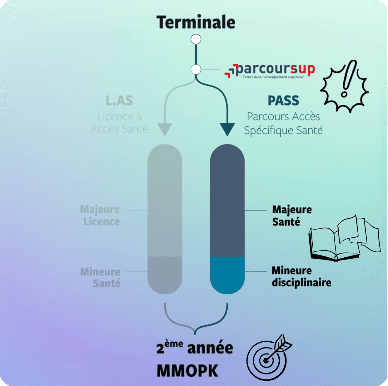 Illustration du parcours PASS avec majeure santé et mineure disciplinaire